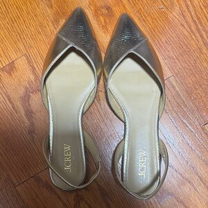 J. Crew Women's Metallic Slingback Gold Flats